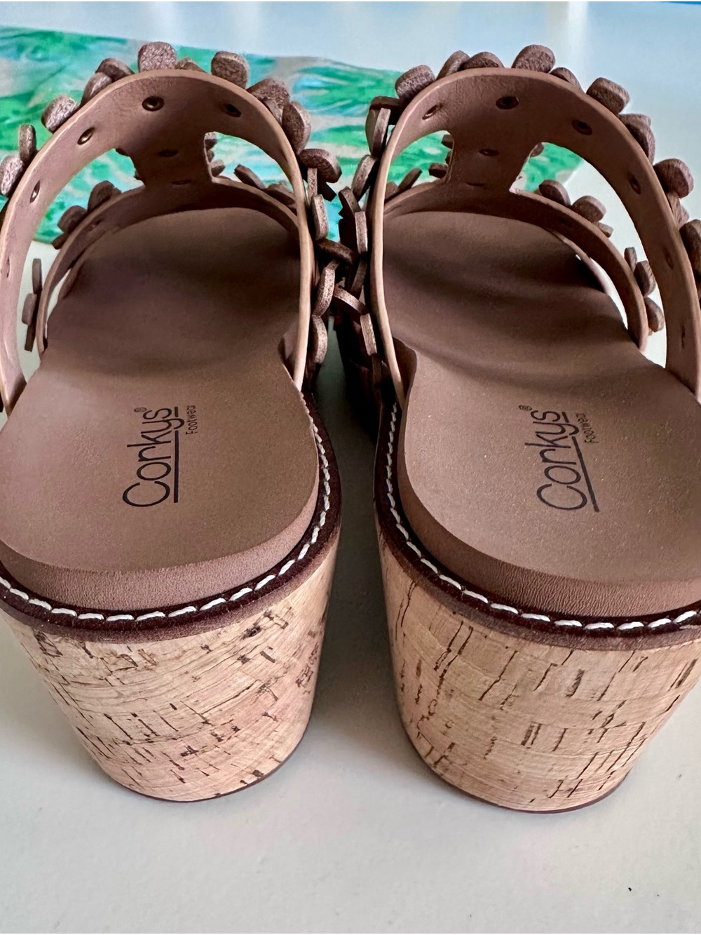 Corkys Floral Applique Wedge Sandals - leather, Never Worn! - Picture 9 of 9